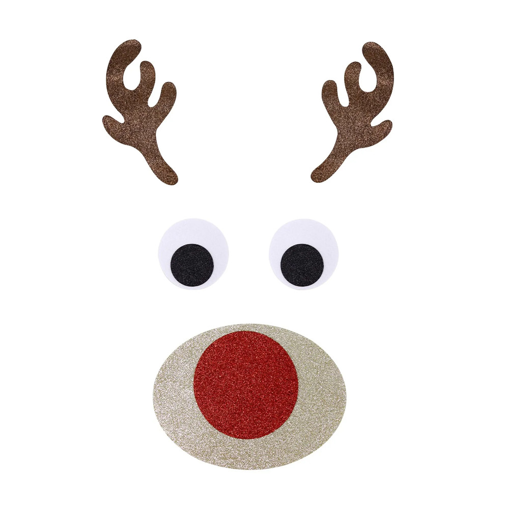 Felt Cloth Christmas Door Stickers, Santa Claus Snowman Elk Window Decoration, Holiday Home Wall Decals