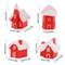 Resin Miniature Red House Christmas Home Decoration Winter Village Snowy House Christmas Ornament N 5