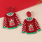 Santa Claus Cartoon Earrings For Women Acrylic Sweater Shaped Christmas Earrings Snowflakes Earring 6
