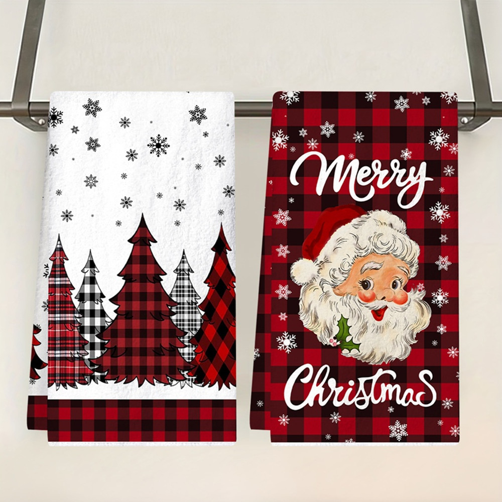 Merry Christmas Party Decoration, Christmas Kitchen Towels, Navidad Natal New Year Gif, Xmas Santa Claus Dish Towel