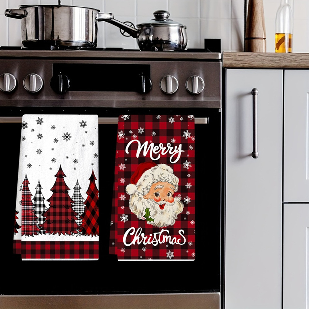 Merry Christmas Party Decoration, Christmas Kitchen Towels, Navidad Natal New Year Gif, Xmas Santa Claus Dish Towel