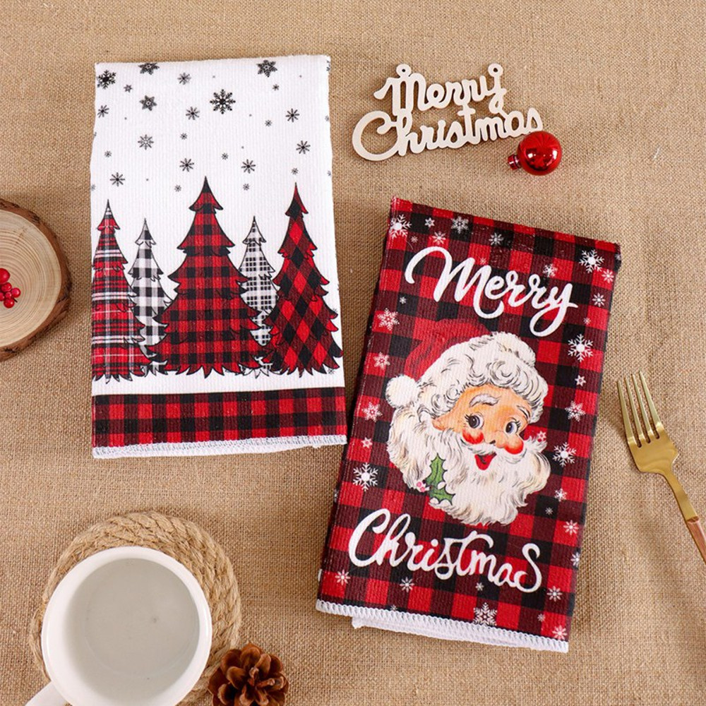 Merry Christmas Party Decoration, Christmas Kitchen Towels, Navidad Natal New Year Gif, Xmas Santa Claus Dish Towel