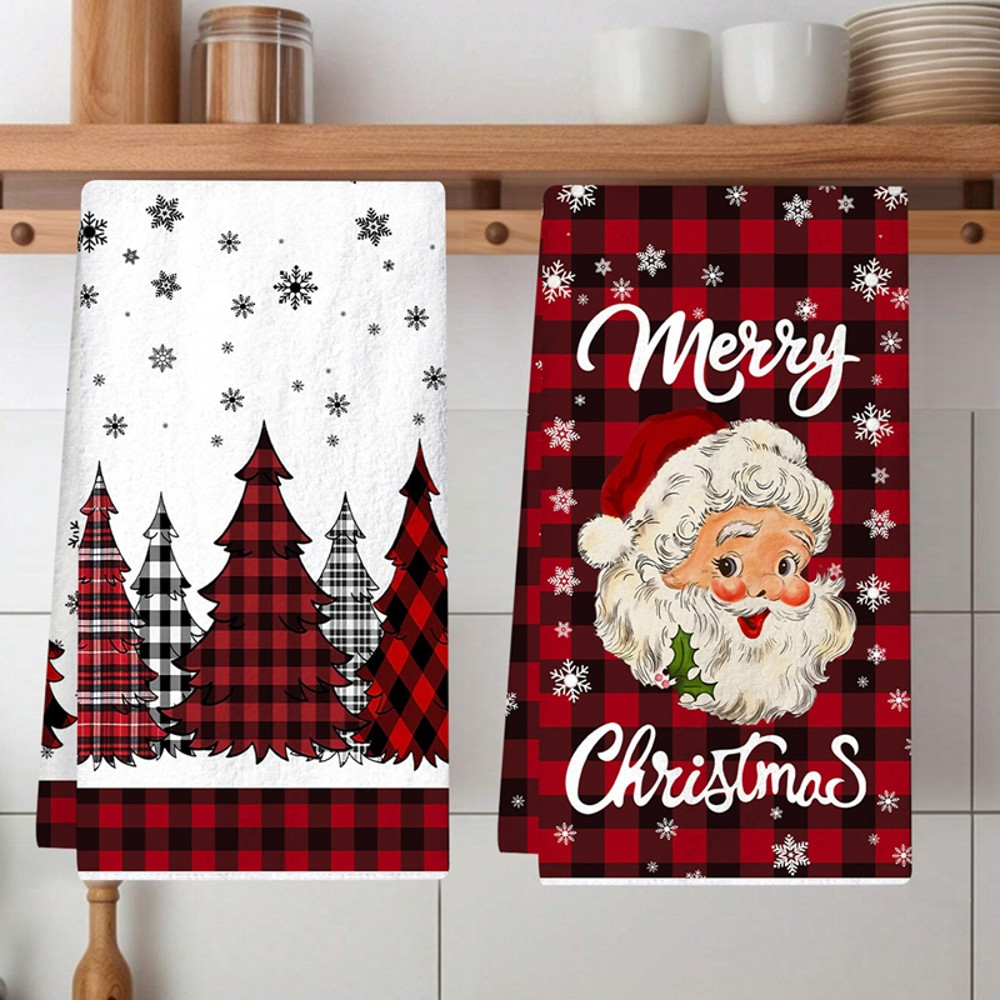 Merry Christmas Party Decoration, Christmas Kitchen Towels, Navidad Natal New Year Gif, Xmas Santa Claus Dish Towel