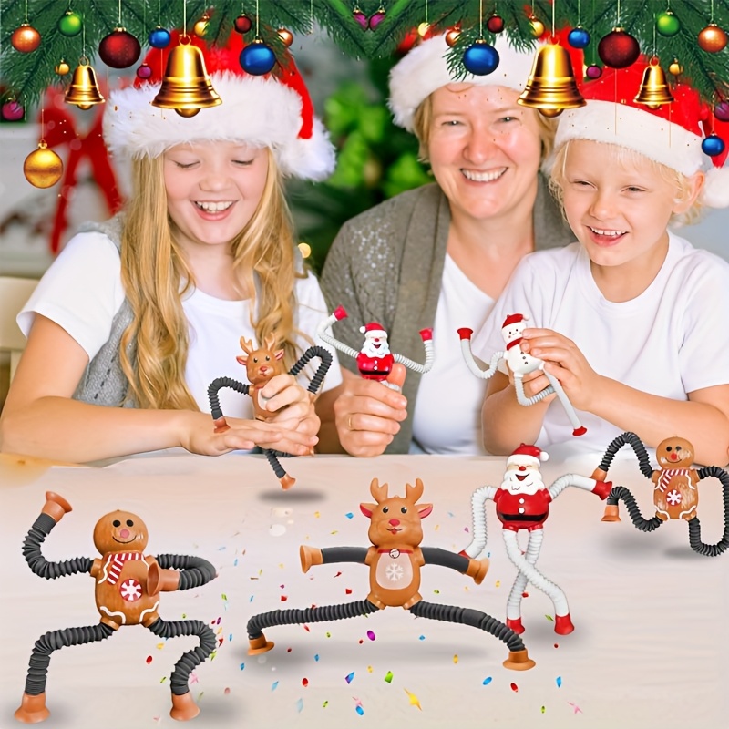 Santa Claus Toys Retractable Decompression Toys Santa Snowman Elk Gingerbread Perfect For Christmas 5