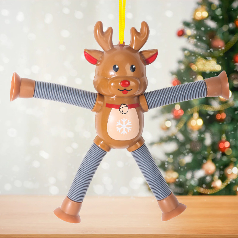 Santa Claus Toys Retractable Decompression Toys Santa Snowman Elk Gingerbread Perfect For Christmas 7