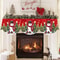 Red Christmas Fireplace Mantel Scarf, Table Cover Xmas Ornaments, Snowman Navidad Natal New Year Gifts for Home