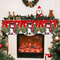 Red Christmas Fireplace Mantel Scarf, Table Cover Xmas Ornaments, Snowman Navidad Natal New Year Gifts for Home