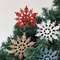 Gold Bling Snowflake, Red Christmas Tree Hanging Snowflakes, DIY Gifts Wrapping Xmas Tree Decoration