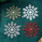 Gold Bling Snowflake, Red Christmas Tree Hanging Snowflakes, DIY Gifts Wrapping Xmas Tree Decoration