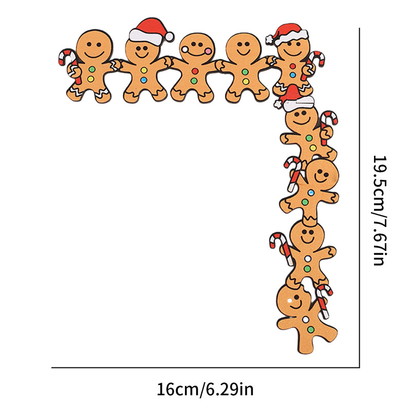 Christmas Door Gingerbread Man Wooden Corner Decoration Santa Hats And Cane Festive Home Xmas Party 4