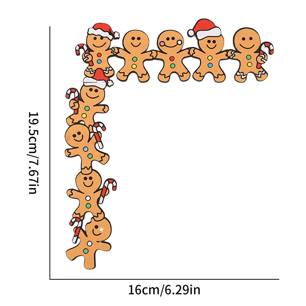 Christmas Door Gingerbread Man Wooden Corner Decoration Santa Hats And Cane Festive Home Xmas Party 5