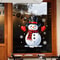 Static Cling Sticker Christmas Window Sticker Glass Sticker With Snowman White Snowflakes Christmas