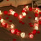 Romantic Red Pink White Rose Lights, Artificial Flowers Led Lamp, Rose Flower String Lights Battery Operated for Bedroom