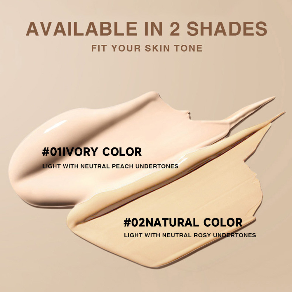 Natural Long-Lasting Double-Headed Foundation Stick, Flawless Makeup, Facial Concealer with Brush