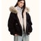 Fur Collar Hooded Parkas, Thicken Padded Jackets, Gothic Women&Men Winter Coats, Casual Zipper Streetwear
