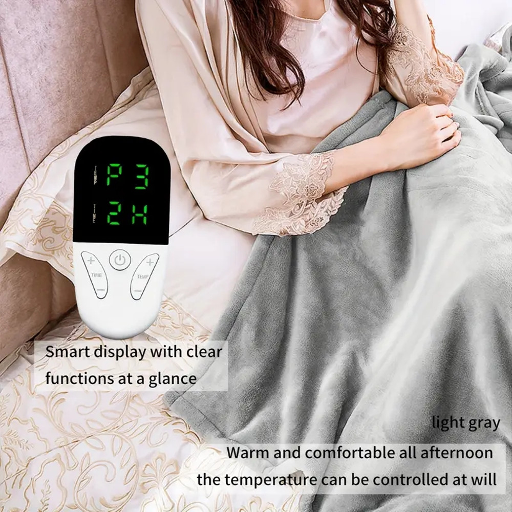 Soft Heated Throw Blanket, Electric Blanket with Heating Levels & 4 Hours Auto-Off Feature
