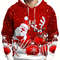 Oversized Men Clothing Hoodie Christmas Hoodie With Hood Men 3D Santa And Reindeer Print Winter Par 0