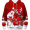 Oversized Men Clothing Hoodie Christmas Hoodie With Hood Men 3D Santa And Reindeer Print Winter Par 2