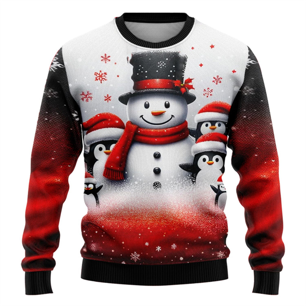 Christmas Snowman Santa Printed Men Women Xmas Sweatshirt Unisex Pullover Holiday Party Christmas S 6