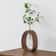 Mini Water-grown Vase, Creative Solid Wood Flower Utensil with Simple Glass Plant Insert