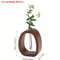 Mini Water-grown Vase, Creative Solid Wood Flower Utensil with Simple Glass Plant Insert