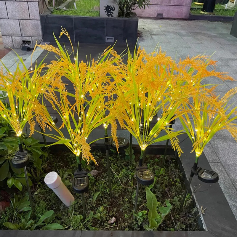 Outdoor Solar Powered Wheat Ear Light, Ground Mounted Garden Lamp, Lawn Decoration