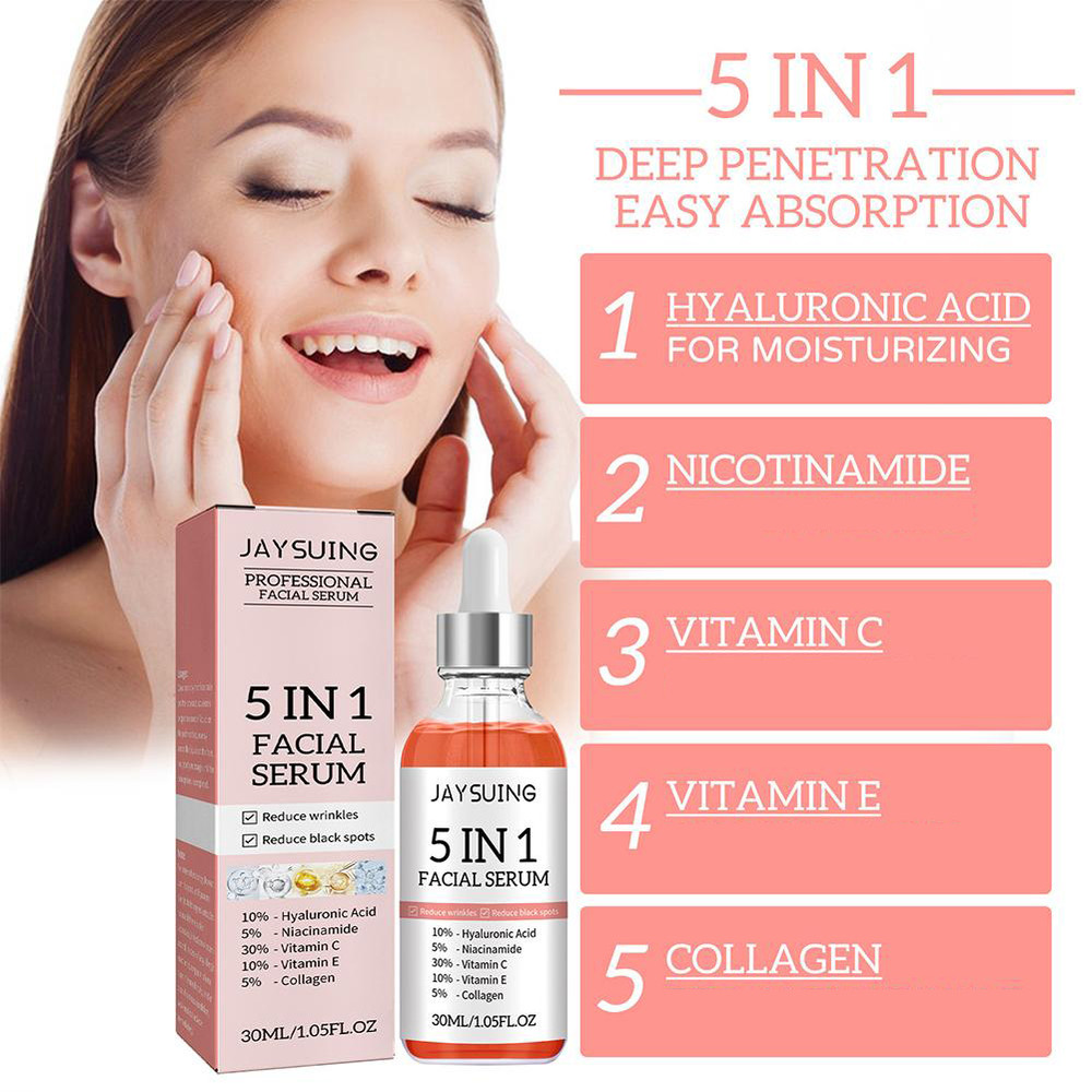 Moisturizing Vitamin C Firming Face Serum Hyaluronic Acid Fade Fine Lines Shrink Pores Skin Care 4
