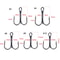 High Carbon Steel Treble Overturned Hooks, Fishing Hook, Round Bend Treble Fishing Tackle for Bass