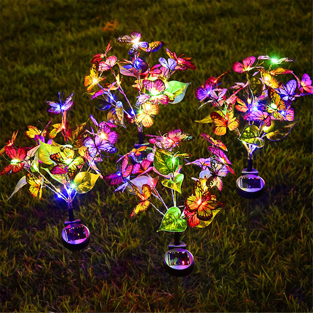 Butterfly Lawn Light Ground Plug Lamp, LED Solar Garden Lights Simulation, Holiday Outdoor Wedding Christmas Decoration
