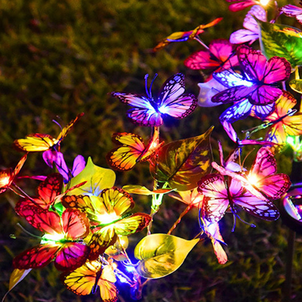 Butterfly Lawn Light Ground Plug Lamp, LED Solar Garden Lights Simulation, Holiday Outdoor Wedding Christmas Decoration