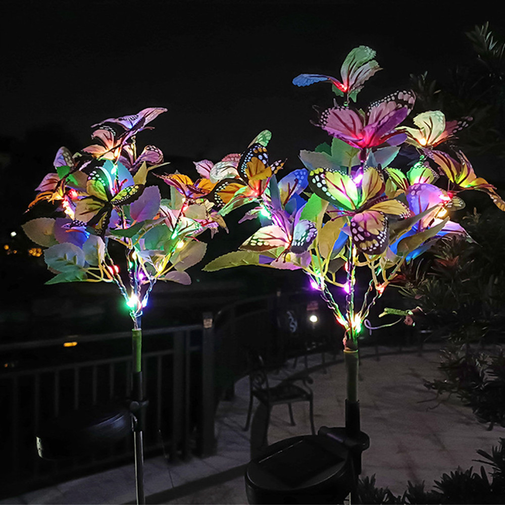 Butterfly Lawn Light Ground Plug Lamp, LED Solar Garden Lights Simulation, Holiday Outdoor Wedding Christmas Decoration