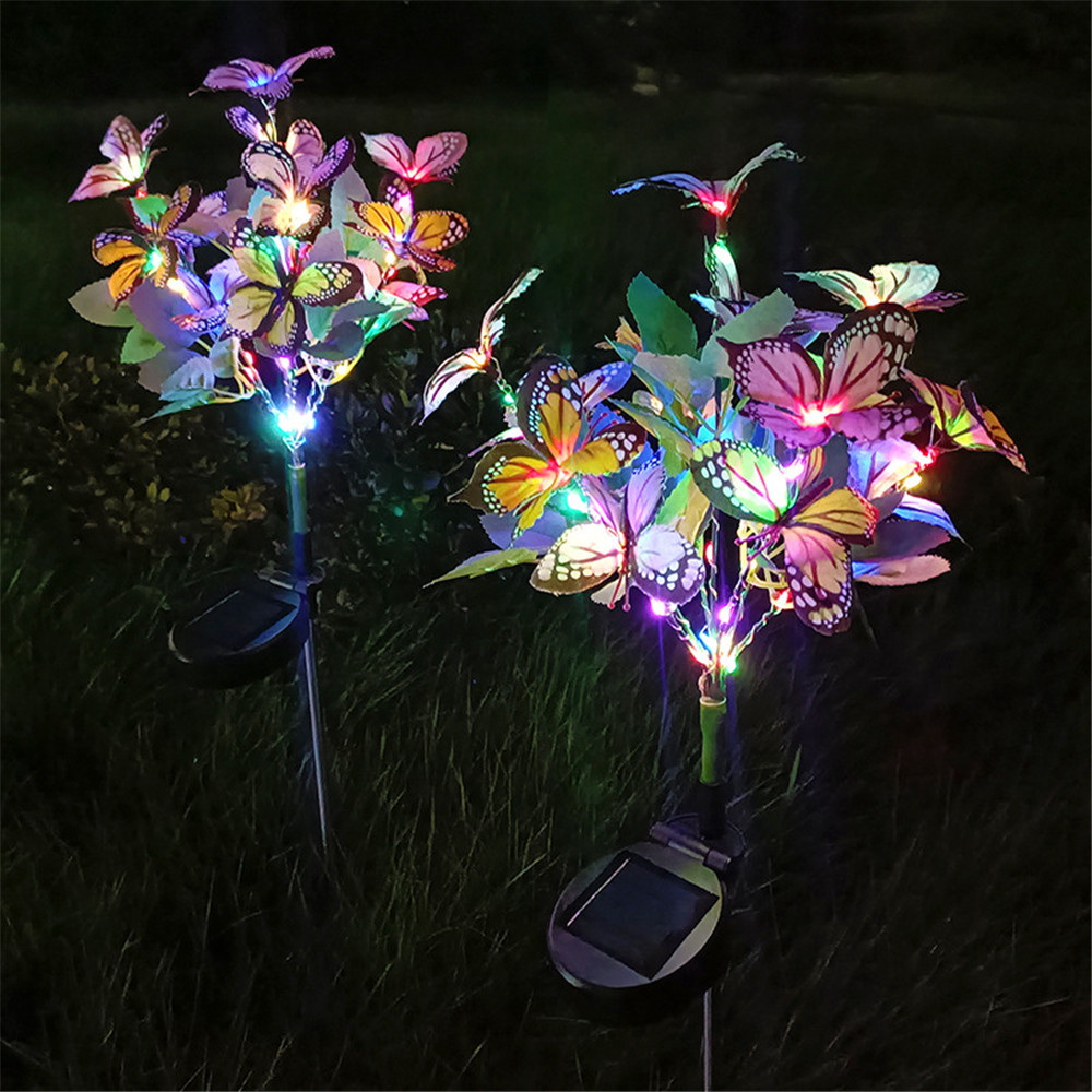 Butterfly Lawn Light Ground Plug Lamp, LED Solar Garden Lights Simulation, Holiday Outdoor Wedding Christmas Decoration
