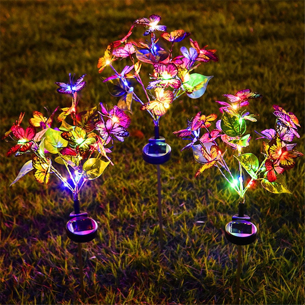 Butterfly Lawn Light Ground Plug Lamp, LED Solar Garden Lights Simulation, Holiday Outdoor Wedding Christmas Decoration
