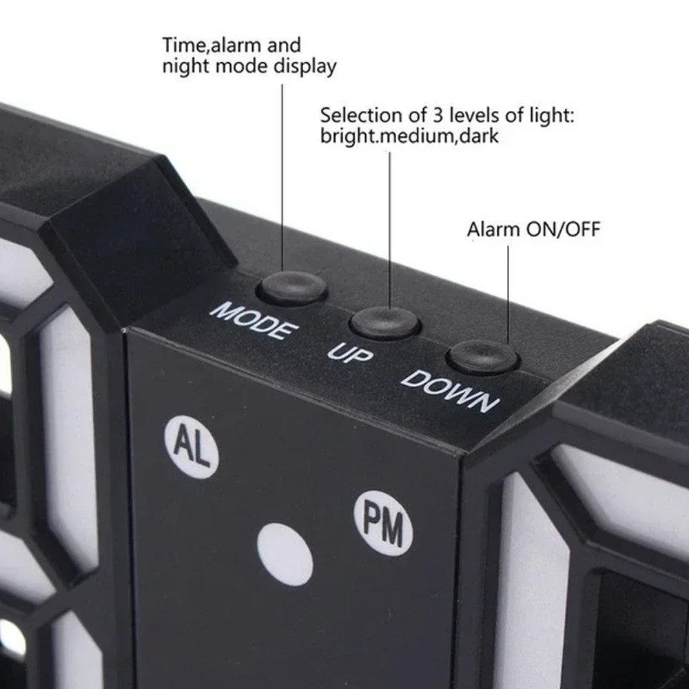 Adjustable LED Digital Clock Wall Decoration Glow Night Mode For Bedroom Aesthetic Room Decor Watch 3