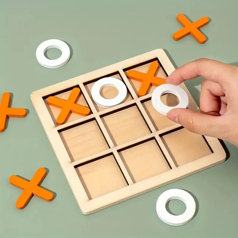 Wooden Montessori Play Game Kids Mini Chess Puzzle Early Educational Toy For Brain Learning 3