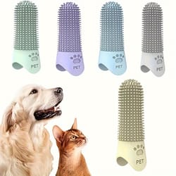 durable finger toothbrush for dogs, soft silicone dog toothbrush, pet tooth cleaning tool for all breeds