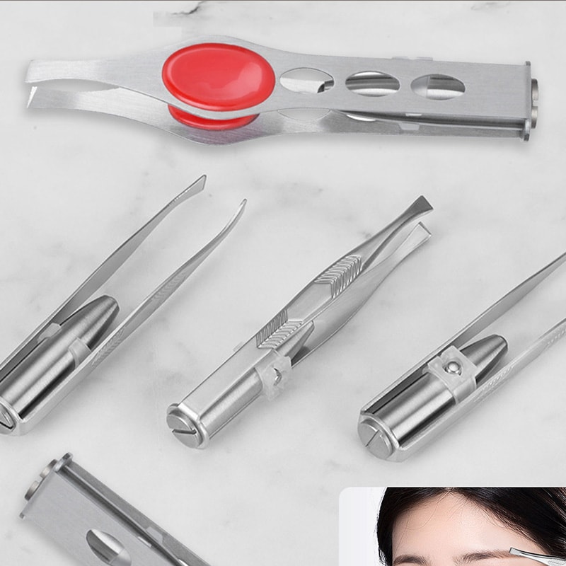 Portable Stainless Steel LED Light Makeup Tool Smart Design Eyebrow Tweezer Hair Removal Tool 3