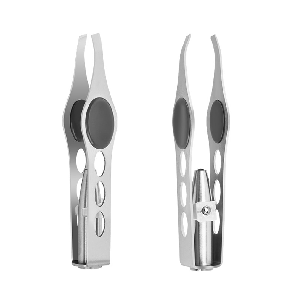 Portable Stainless Steel LED Light Makeup Tool Smart Design Eyebrow Tweezer Hair Removal Tool 6