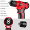 Red Cordless Drill, Multi-functional Tool Set for Women, Home DIY Tool Kit, Hand Tool Kit with Drill and Accessories