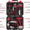 Red Cordless Drill, Multi-functional Tool Set for Women, Home DIY Tool Kit, Hand Tool Kit with Drill and Accessories