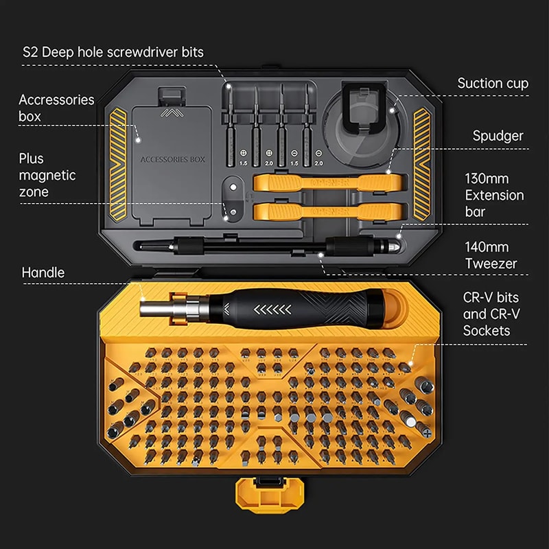 Professional Electronics Repair Tool Kit Precision Screwdriver Set With Magnetic Bits 2