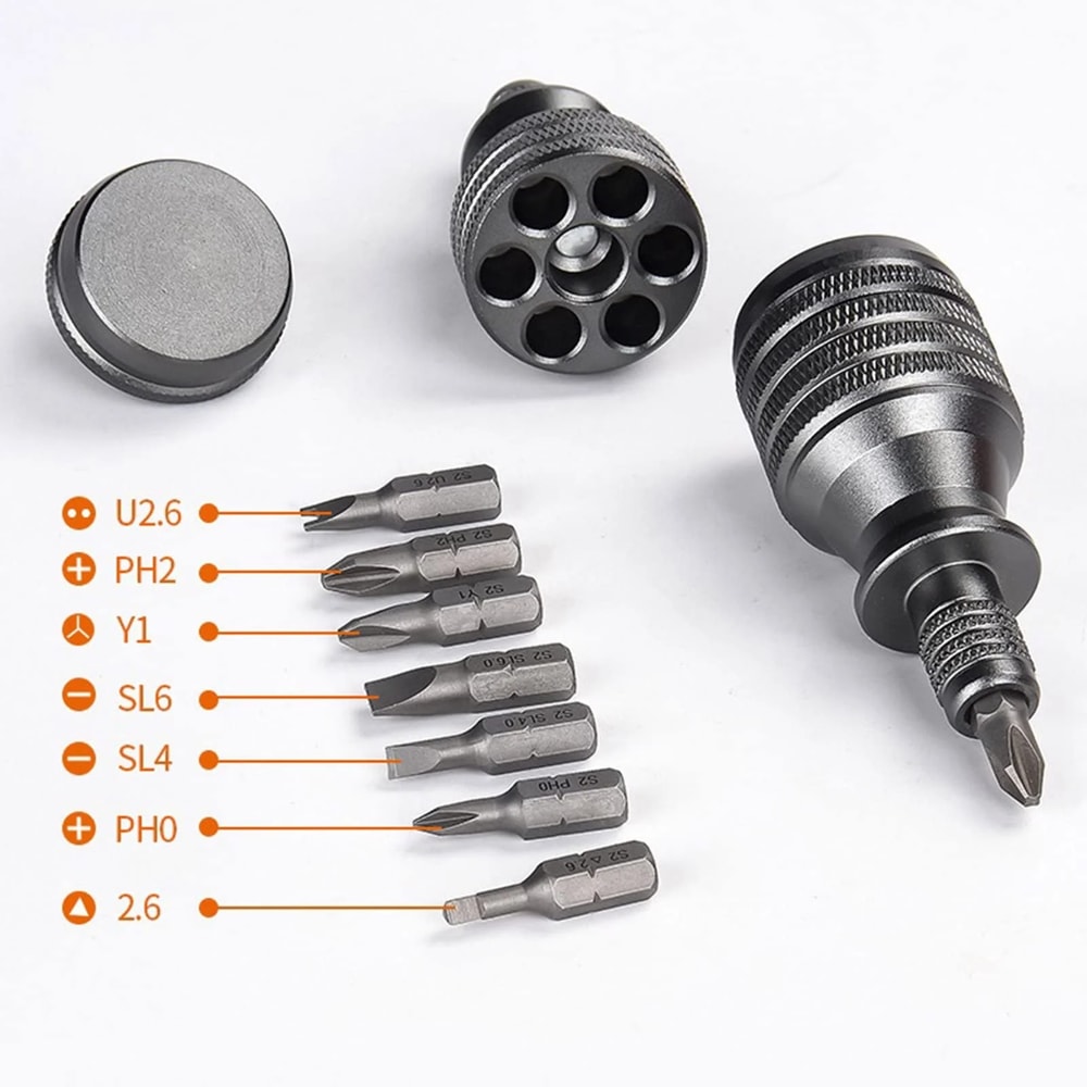 High Hardness PhillipsSlotted Bits Mini Screwdriver Set Aluminum Handle EDC Tool 4