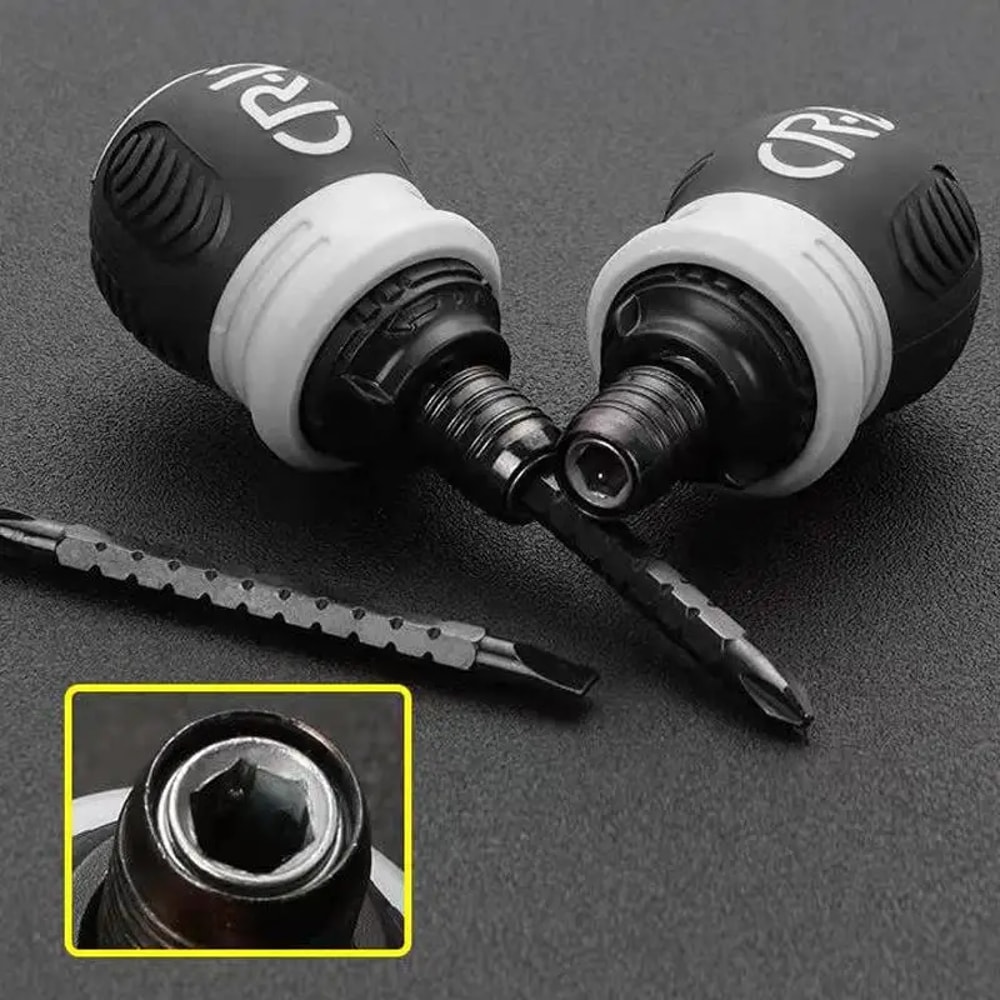 Magnetic Mini Ratchet Screwdriver Reversing Slotted Labor Saving Construction Driver 0