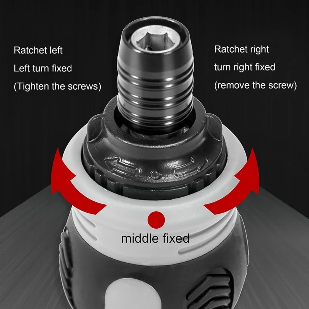 Magnetic Mini Ratchet Screwdriver Reversing Slotted Labor Saving Construction Driver 2