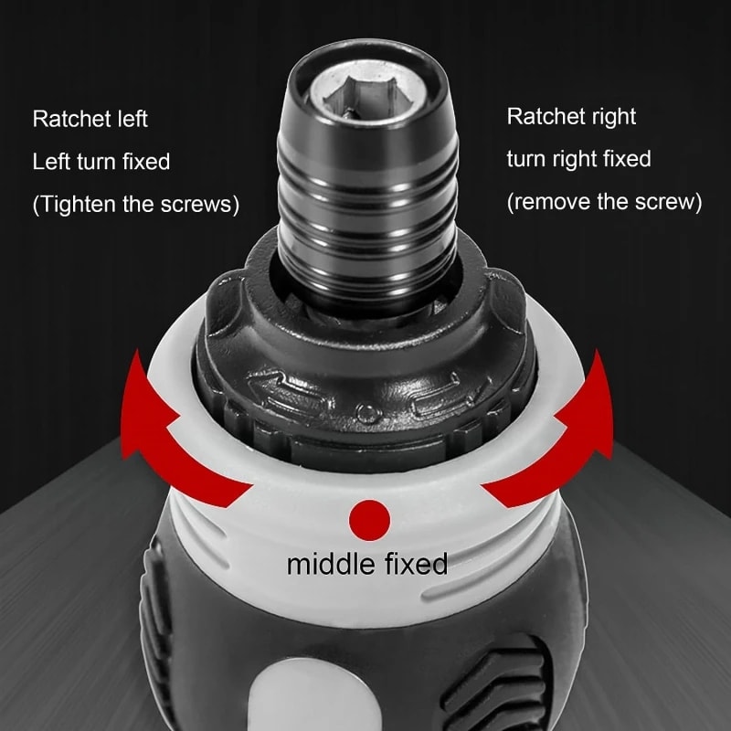 Magnetic Mini Ratchet Screwdriver Reversing Slotted Labor Saving Construction Driver 2