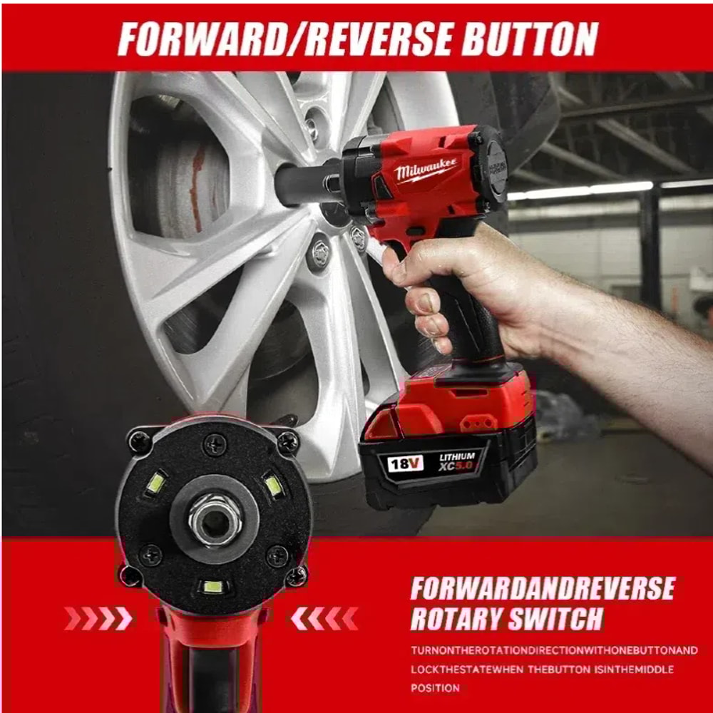 Brushless Milwaukee Battery Electric Cordless Wrench Impact Drill Screwdriver Automotive Repair Too 4