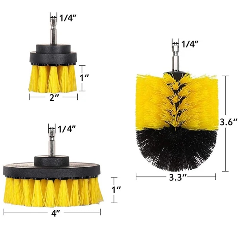 Drill Brush Kit, Electric Scrubber Brush, Plastic Round Cleaning Brush for Carpet, Glass, Car Tires, Nylon Brushes
