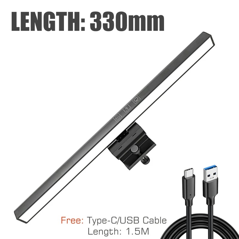 USB Powered EyeCare Desk Lamp LED Computer PC Monitor Light Bar Stepless Dimming Reading Table Lamp 6