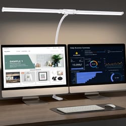 architectural desk lamp with 5 color modes, double headed led clip type remote control reading lamp