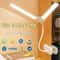 USB Rechargeable LED Desk Lamp With Dual Heads Touch Control Eye Protection Brightness Modes 1